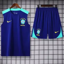 2024-25 Brazil Blue Tank top and shorts suit