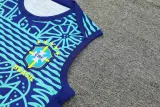 2024-25 Brazil Fancy blue Tank top and shorts suit