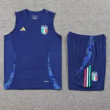2024-25 Italy Royal blue Tank top and shorts suit