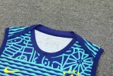2024-25 Brazil Fancy blue Tank top and shorts suit