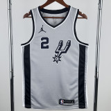 2020-21 SA Spurs LEONARD #2 Grey Top Quality Hot Pressing NBA Jersey (Trapeze Edition) 飞人版