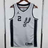 2020-21 SA Spurs LEONARD #2 Grey Top Quality Hot Pressing NBA Jersey (Trapeze Edition) 飞人版