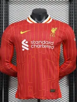 2024-25 LIV Home Long Sleeve Player Version Soccer Jersey (长袖球员)