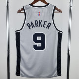 2020-21 SA Spurs PARKER #9 Grey Top Quality Hot Pressing NBA Jersey (Trapeze Edition) 飞人版