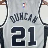 2020-21 SA Spurs DUNCAN #21 Grey Top Quality Hot Pressing NBA Jersey (Trapeze Edition) 飞人版