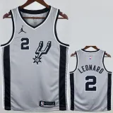2020-21 SA Spurs LEONARD #2 Grey Top Quality Hot Pressing NBA Jersey (Trapeze Edition) 飞人版