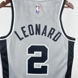 2020-21 SA Spurs LEONARD #2 Grey Top Quality Hot Pressing NBA Jersey (Trapeze Edition) 飞人版