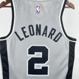 2020-21 SA Spurs LEONARD #2 Grey Top Quality Hot Pressing NBA Jersey (Trapeze Edition) 飞人版