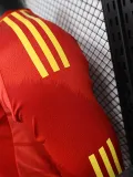 2024-25 Spain Home Long Sleeve Player Version Soccer Jersey (长袖球员)