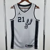2020-21 SA Spurs DUNCAN #21 Grey Top Quality Hot Pressing NBA Jersey (Trapeze Edition) 飞人版