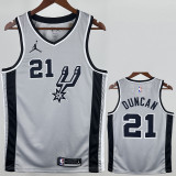 2020-21 SA Spurs DUNCAN #21 Grey Top Quality Hot Pressing NBA Jersey (Trapeze Edition) 飞人版