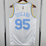 2022-23 Lakers TOSCANO #95 White Retro Top Quality Hot Pressing NBA Jersey
