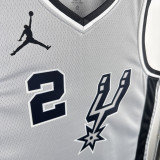 2020-21 SA Spurs LEONARD #2 Grey Top Quality Hot Pressing NBA Jersey (Trapeze Edition) 飞人版
