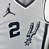 2020-21 SA Spurs LEONARD #2 Grey Top Quality Hot Pressing NBA Jersey (Trapeze Edition) 飞人版