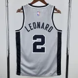2020-21 SA Spurs LEONARD #2 Grey Top Quality Hot Pressing NBA Jersey (Trapeze Edition) 飞人版