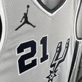 2020-21 SA Spurs DUNCAN #21 Grey Top Quality Hot Pressing NBA Jersey (Trapeze Edition) 飞人版