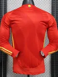 2024-25 Spain Home Long Sleeve Player Version Soccer Jersey (长袖球员)