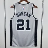 2020-21 SA Spurs DUNCAN #21 Grey Top Quality Hot Pressing NBA Jersey (Trapeze Edition) 飞人版
