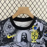 2024-25 Brazil Black Grey Special Edition Kids Soccer Jersey (耶稣灰黑)