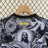 2024-25 Brazil Black Grey Special Edition Kids Soccer Jersey (耶稣灰黑)