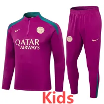 2024-25 PSG Rose red Kids Half Pull Tracksuit (童装)(半拉链)