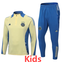 2024-25 Ajax Yellow Kids Half Pull Tracksuit (童装)(半拉链)