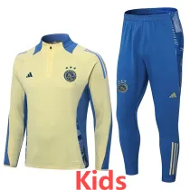 2024-25 Ajax Yellow Kids Half Pull Tracksuit (童装)(半拉链)