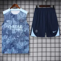 2024-25 PSG Light blue Tank top and shorts suit