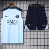 2024-25 PSG Light blue Tank top and shorts suit