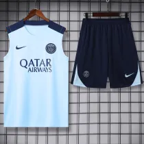2024-25 PSG Light blue Tank top and shorts suit
