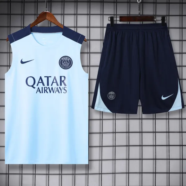 2024-25 PSG Light blue Tank top and shorts suit