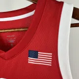 2024 Olympic Game USA LEONARD # 8 Red Basketball Jersey