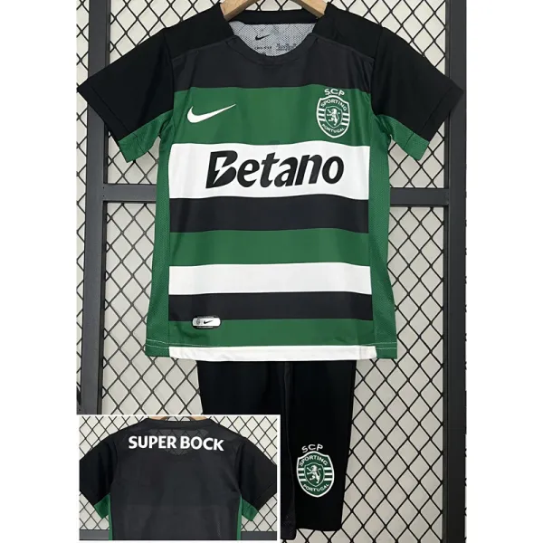 2024-25 Sporting Lisbon Home Kids Soccer Jersey