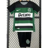 2024-25 Sporting Lisbon Home Kids Soccer Jersey