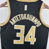 2023-24 BUCKS ANTETOKOUNMPO #34 Black Glory Edition Top Quality Hot Pressing NBA Jersey 荣耀版