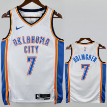 2022-23 OKC Thunder HOLMGREN #7 White City Edition Top Quality Hot Pressing NBA Jersey
