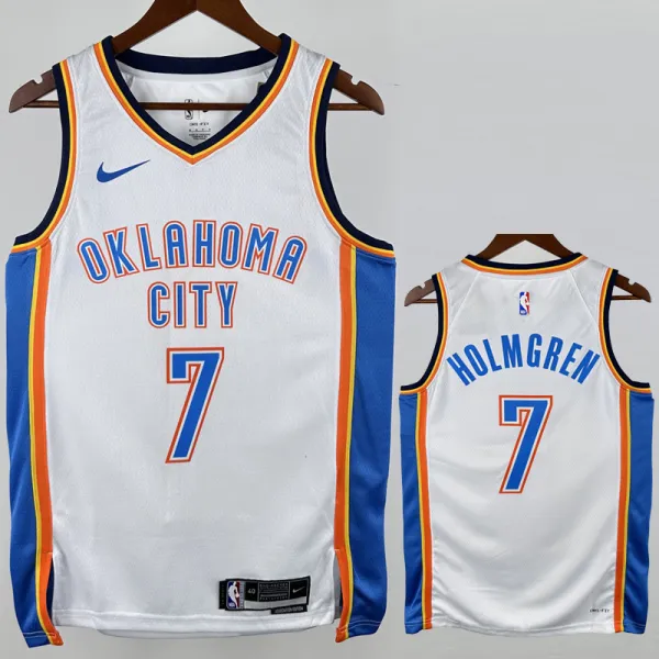 2022-23 OKC Thunder HOLMGREN #7 White City Edition Top Quality Hot Pressing NBA Jersey