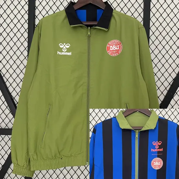 2024-25 Denmark Green & Blue Double Sided Windbreaker (双面风衣)