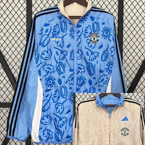 2024-25 Man Utd Blue & khaki Double Sided Windbreaker (双面风衣)