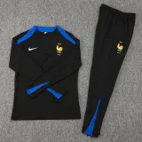 2024-25 France Black Half Pull Tracksuit (半拉链)