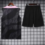 2024-25 PSG Black Tank top and shorts suit