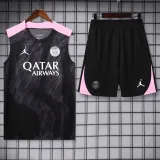 2024-25 PSG Black Tank top and shorts suit