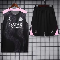 2024-25 PSG Black Tank top and shorts suit