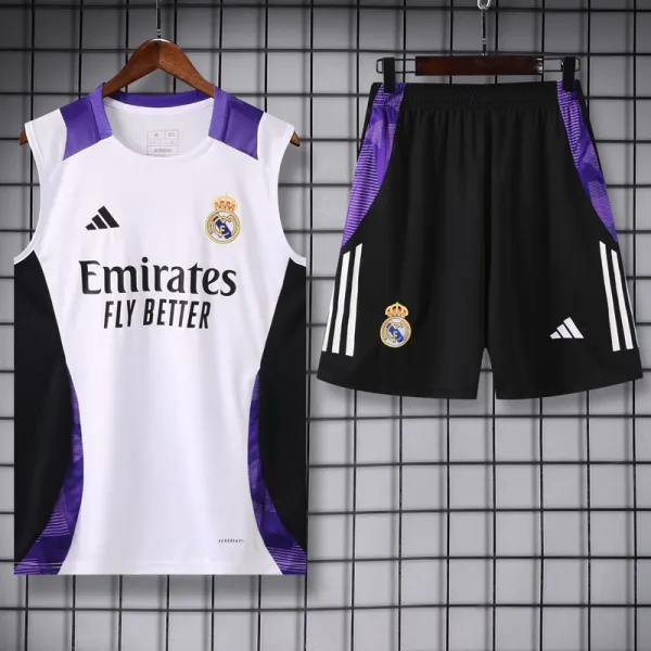 2024-25 RMA White Tank top and shorts suit