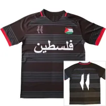 2024-25 Palestina FC Black Fans Soccer Jersey 红袖边