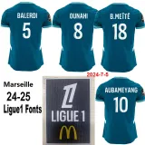 2024-25 Marseille Away Player Version Soccer Jersey (Print all Sponsor)