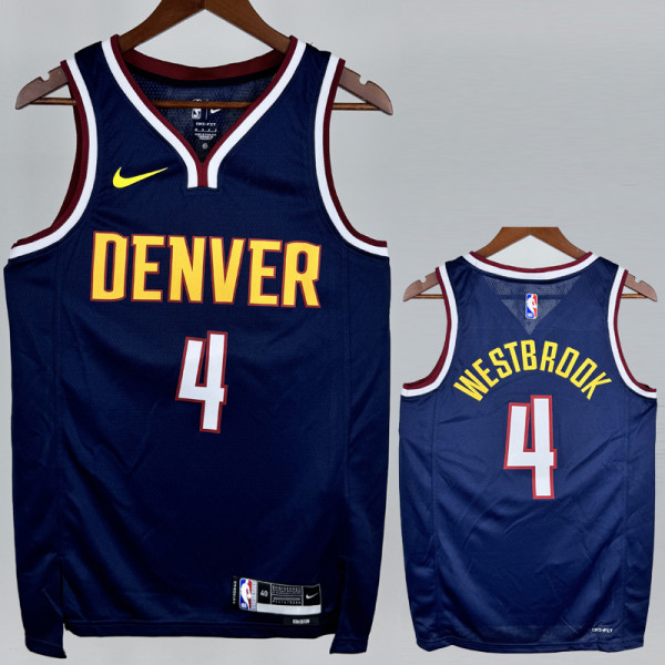 2022-23 Nuggets WESTBROOK #4 Royal Blue Top Quality Hot Pressing NBA Jersey