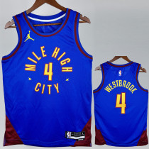 2022-23 Nuggets WESTBROOK #4 Blue Top Quality Hot Pressing NBA Jersey (Trapeze Edition) 飞人版