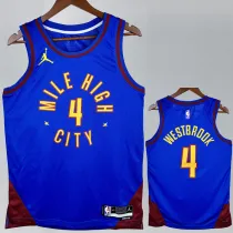 2022-23 Nuggets WESTBROOK #4 Blue Top Quality Hot Pressing NBA Jersey (Trapeze Edition) 飞人版
