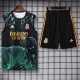 2024-25 RMA Black green Tank top and shorts suit #豹